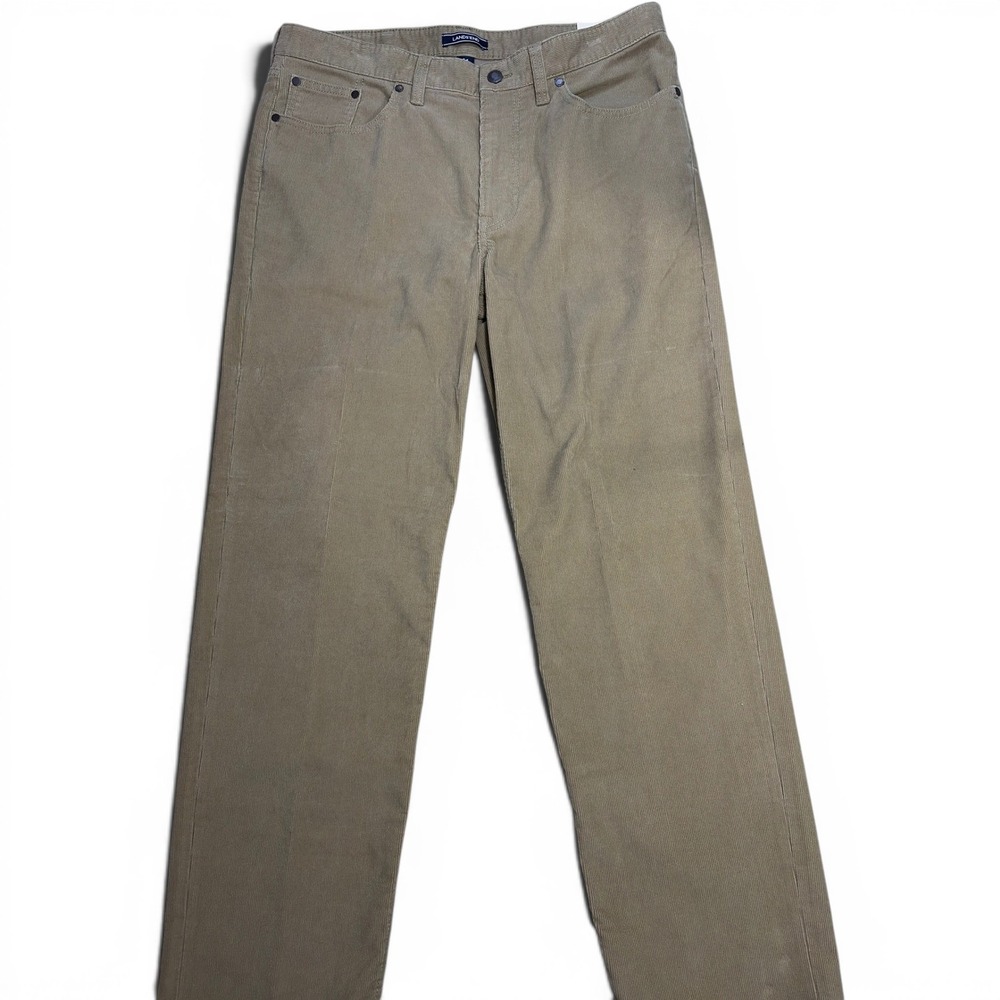 Lands End Mens Corduroy Pants 34x30 Sierra Khaki Traditional Fit 5 Pocket NWT